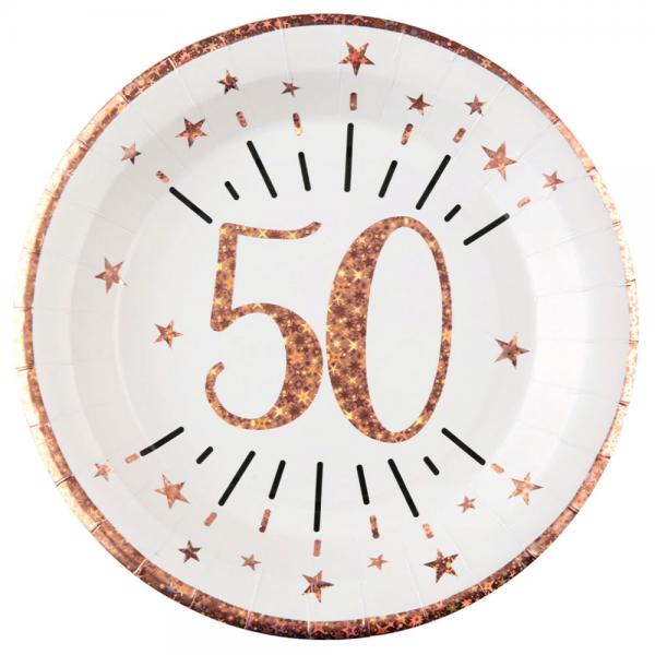 Pahvilautaset 50 v Birthday Party Ruusukulta