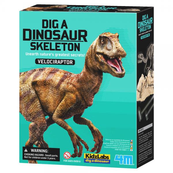 Dig a Dinosaur Skeleton Kaivaussetti Velociraptor