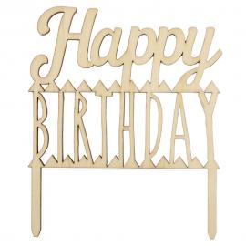 Cake Topper Happy Birthday Puinen