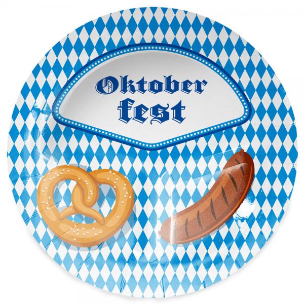 Oktoberfest Lautaset Rinkeli- ja Makkara-aihe