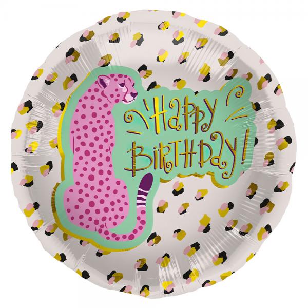Folioilmapallo Happy Birthday Leopard