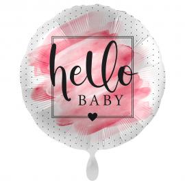 Hello Baby Ilmapallo Welcome Baby Rosa
