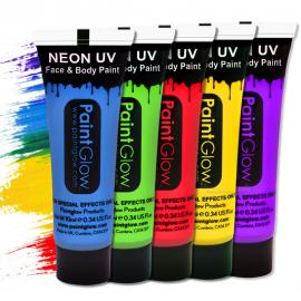 UV Neon Kasvo- ja Vartalomaali Keltainen 50 ml