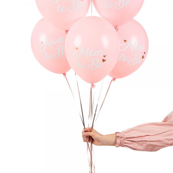 Lateksi-ilmapallot Mom to Be Vaaleanpunainen 50-pakkaus