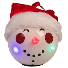 Joulupallo LED-valolla Lumiukko