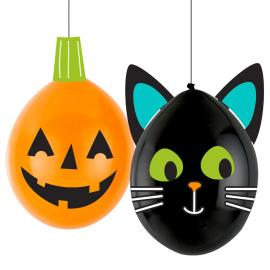 Tee-se-itse Halloween-ilmapallot Kissa ja Kurpitsa