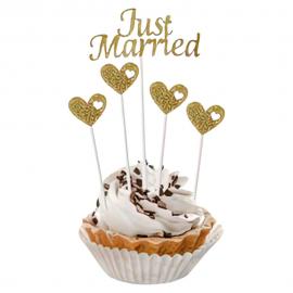 Just Married Kakkukoriste Kultainen