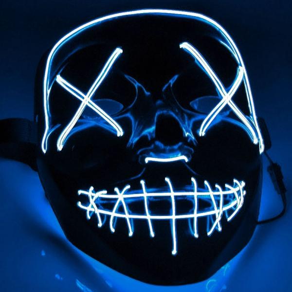 Puhdistuksen Y The Purge LED-naamio Sininen