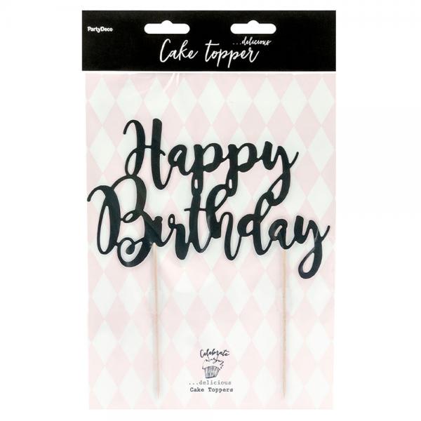 Happy Birthday Cake Topper Musta