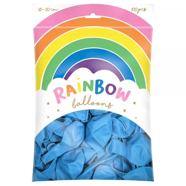 Rainbow Lateksi-ilmapallot Vaaleansininen 100-pakkaus