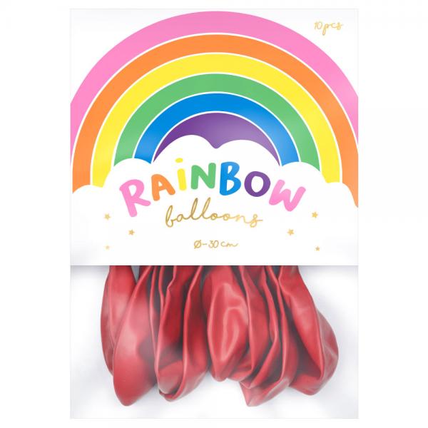 Rainbow Lateksi-ilmapallot Pastelli Punainen