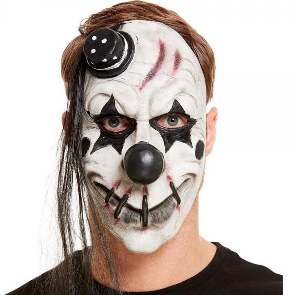 Scary Clown Mask Musta/Valkoinen Lateksi