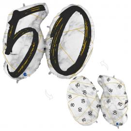 Marble 50 Holografinen Numeroilmapallo Musta