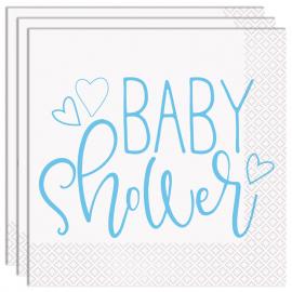 Baby Shower Lautasliinat Vaaleansininen ja Valkoinen