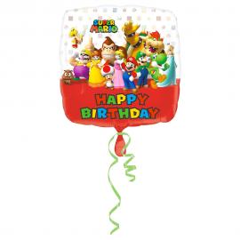 Super Mario Happy Birthday Folioilmapallo Neliö
