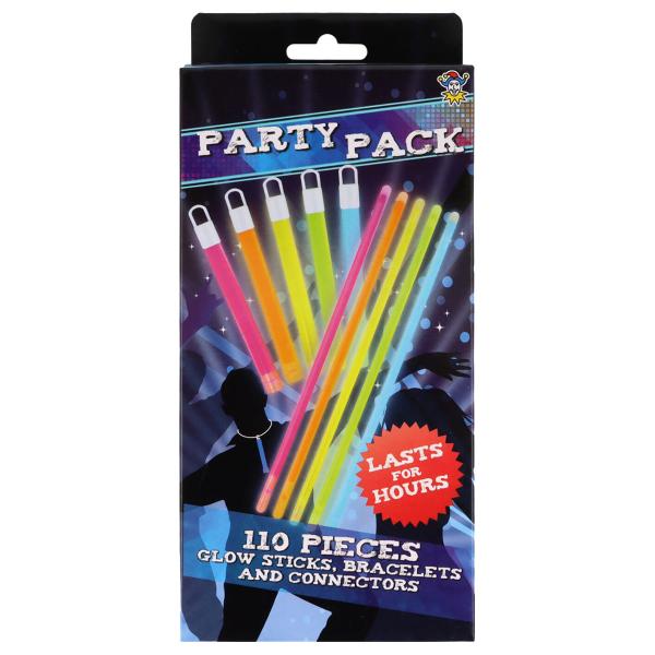 Glowsticks Partypack Rannekorut ja Kaulakorut 110 kpl