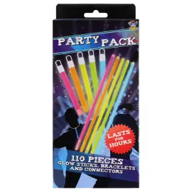 Glowsticks Partypack Rannekorut ja Kaulakorut 110 kpl