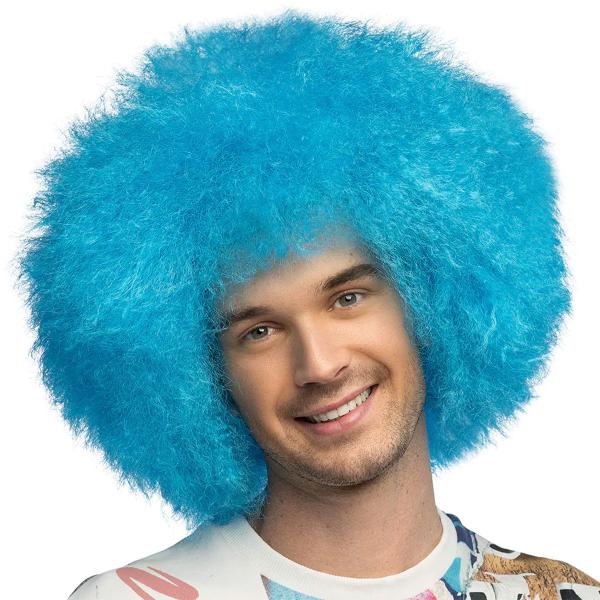 Afroperuukki Neon Sininen