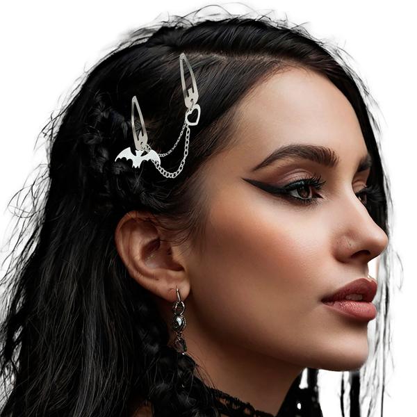 Hiusklipsit Lepakolla ja Sydämellä Hopea
