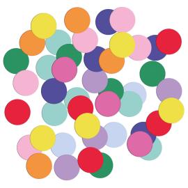 Konfetti Py&ouml;re&auml; Moniv&auml;rinen 300 kpl