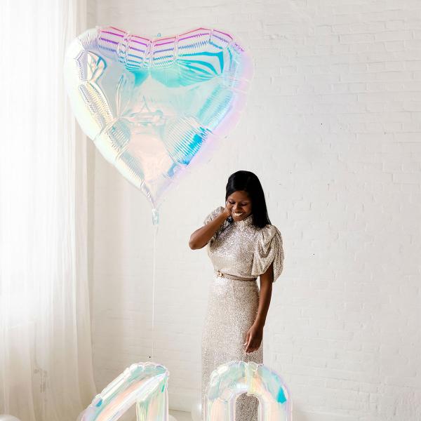 Folioilmapallo Sydän XXL Irisoiva 103 x 107 cm