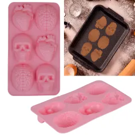 Silikonimuotti Aivot Syd&auml;met ja P&auml;&auml;kallot Pinkki