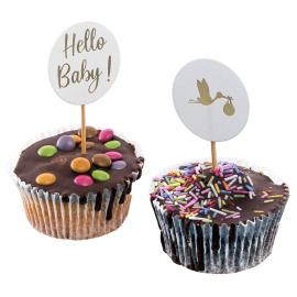 Cake Topper Hello Baby 6 kpl