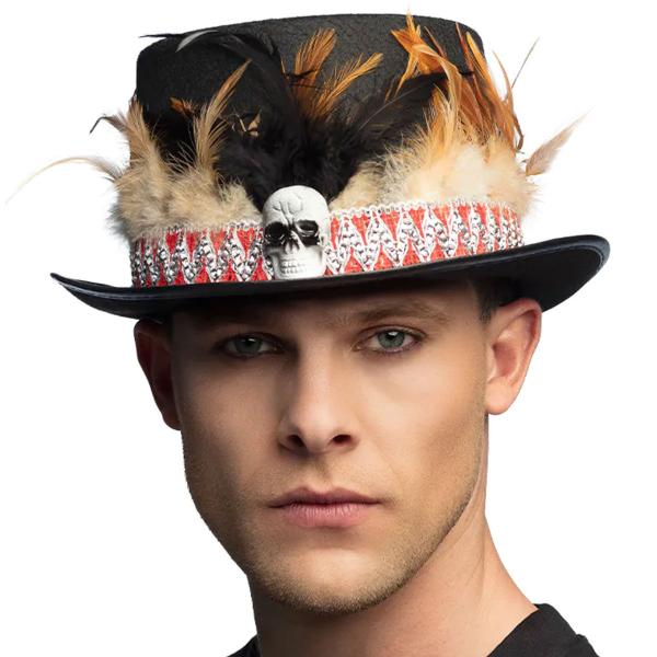 Voodoo Silinterihattu Höyhenillä