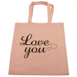 Kangaskassi Love You Vaaleanpunainen