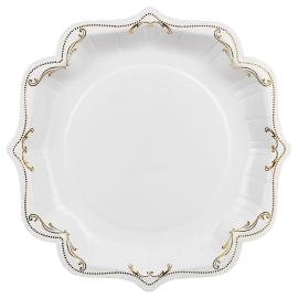 Pahvilautaset Ornament Ornamentti Kulta/Valkoinen 26 cm 6 kpl