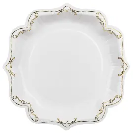Pahvilautaset Ornament Ornamentti Kulta/Valkoinen 26 cm 6 kpl