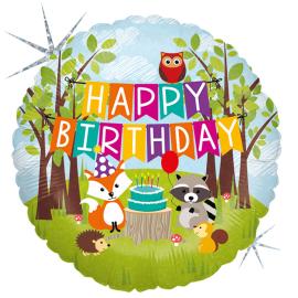 Happy Birthday Folioilmapallo Metsäneläimet