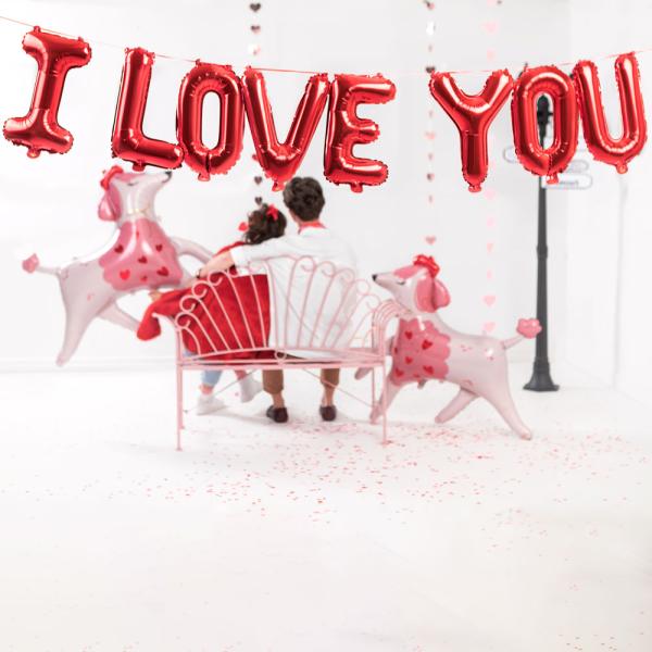 I Love You Kirjainilmapallot Punaiset