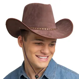 Cowboyhattu T&auml;hdill&auml; Ruskea