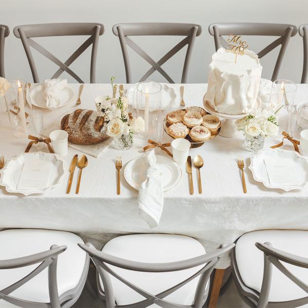 Pahvilautaset Ornament Ornamentti Kulta/Valkoinen 26 cm 6 kpl