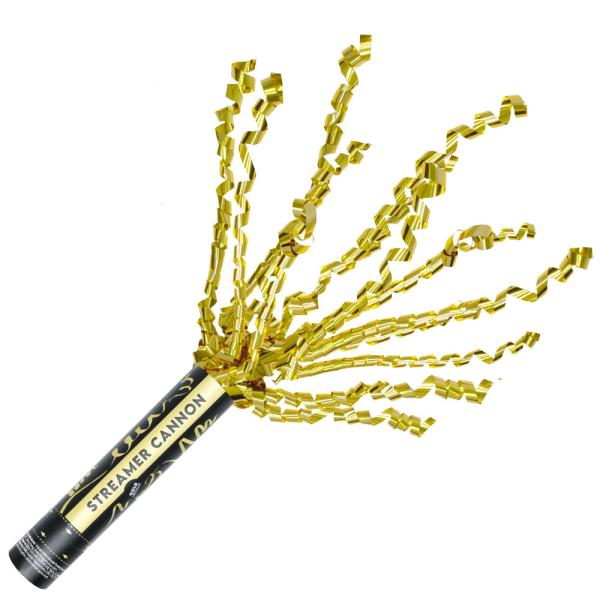 Konfettitykki Serpentiinit Metallic Kulta 25 cm