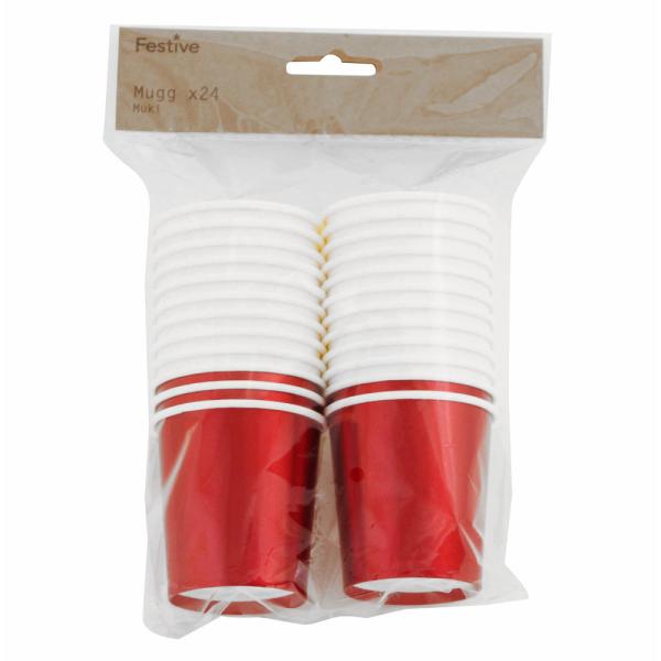 Mini Pahvimukit Punainen