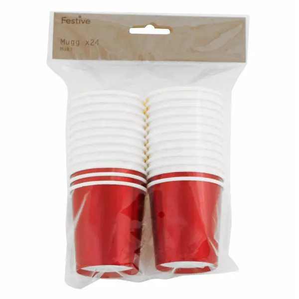 Mini Pahvimukit Punainen