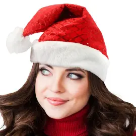 Joulupukin Lakki Punainen Paljeteilla