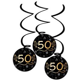 Riippuvat Koristeet Musta 50 vuotta 3 kpl