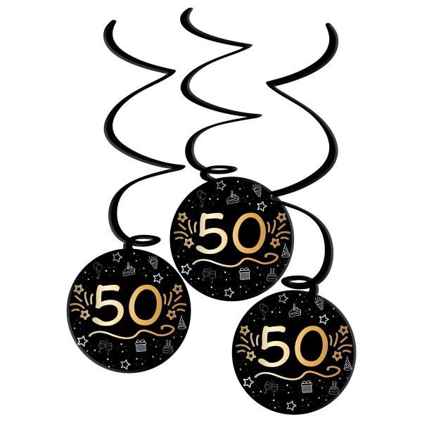 Riippuvat Koristeet Musta 50 vuotta 3 kpl