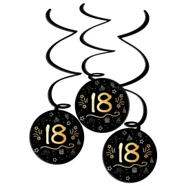 Riippuvat Koristeet Musta 18 vuotta 3 kpl