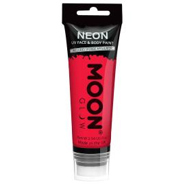 Moon Glow Neon UV Vartalo- & Kasvomaali Punainen 75 ml