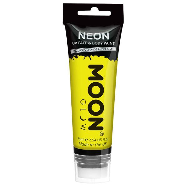 Moon Glow Neon UV Vartalo- & Kasvomaali Keltainen 75 ml