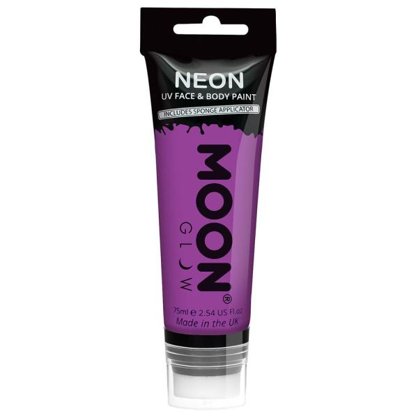 Moon Glow Neon UV Vartalo- & Kasvomaali Violetti 75 ml