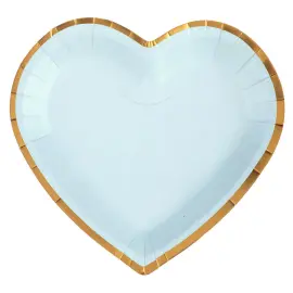 Sydämenmuotoiset Lautaset Pienet Kulta/Vaaleansininen