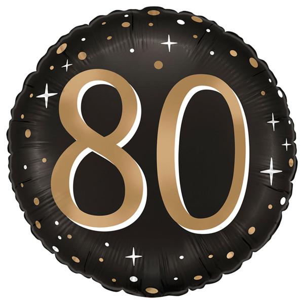 Pyöreä Folioilmapallo Tähdet 80 vuotta