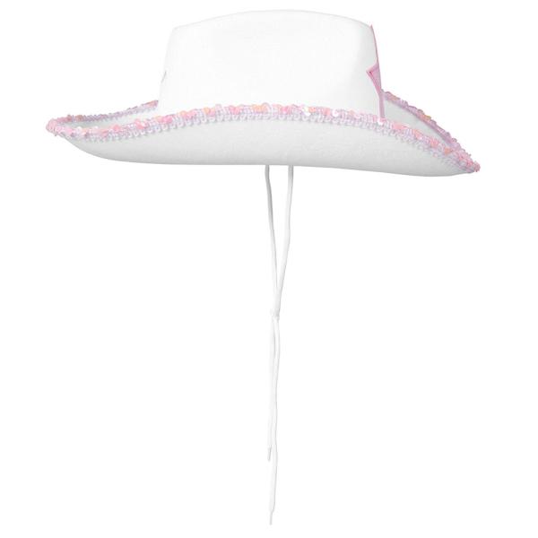 Valkoinen Cowboyhattu Sheriffin Tähdellä