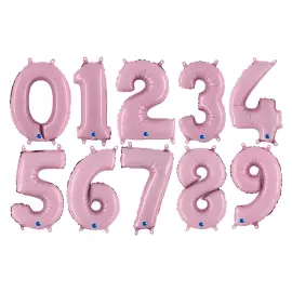 Mini Numeroilmapallo Pastelli Vaaleanpinkki Neljä