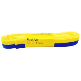 Kapea Silkkinauha Sininen/Keltainen 5 m